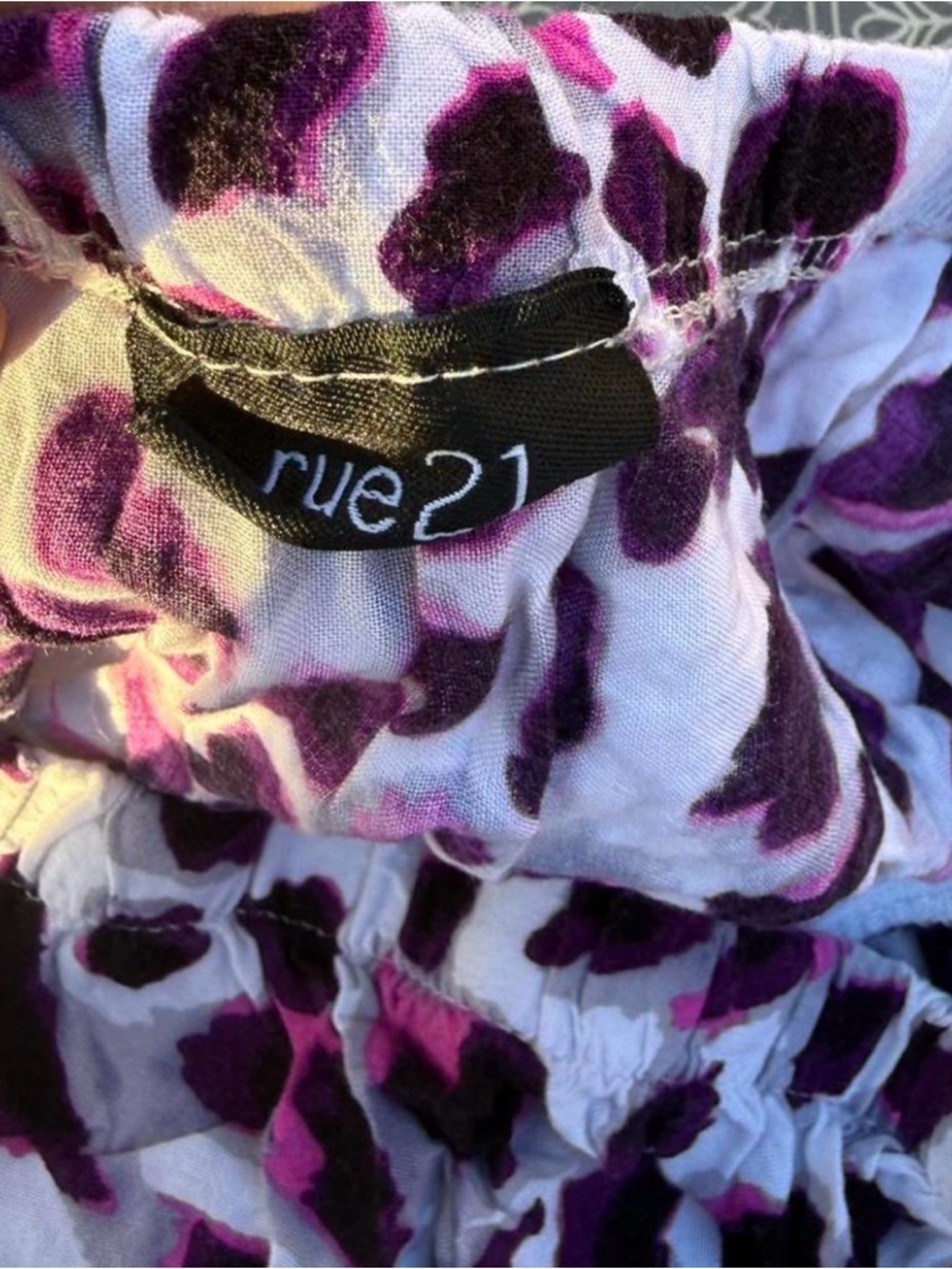 Rue21 White Dress with Black and Magenta Animal Print - Picture 2 of 2